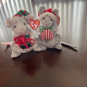 Ty Beanie Babies Baby Christmas Holiday Mice Rare Vintage Collectible Plush Set